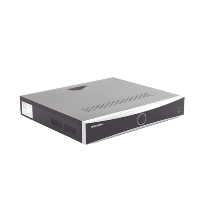 HIKVISION - NVR 12 Megapixel (4K) / 32 canales IP / AcuSense (Evita Falsas Alarmas) / Reconocimiento Facial / 4 Bahías de Disco Duro /  HDMI en 4K / Alarmas I/O