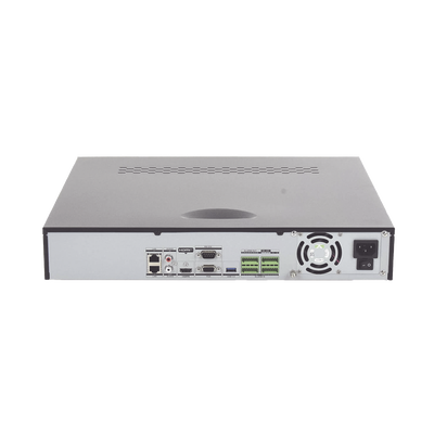 HIKVISION - NVR 12 Megapixel (4K) / 32 canales IP / AcuSense (Evita Falsas Alarmas) / Reconocimiento Facial / 4 Bahías de Disco Duro /  HDMI en 4K / Alarmas I/O