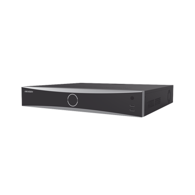HIKVISION - NVR 12 Megapixel (4K) / 32 canales IP / AcuSense (Evita Falsas Alarmas) / Reconocimiento Facial / 4 Bahías de Disco Duro /  HDMI en 4K / Alarmas I/O