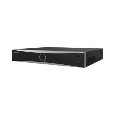 HIKVISION - [Acusearch] NVR 12 Megapixel (4K) / 32 canales IP / 16 Puertos PoE+ / Reconocimiento Facial / AcuSense (Evita Falsas Alarmas) / 4 Bahías de Disco Duro / Switch PoE 300 mts / HDMI en 4K / Alarmas I/O