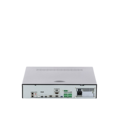 HIKVISION - NVR 12 Megapixel (4K) / 32 Canales IP / Reconocimiento Facial / AcuSense (Evita Falsas Alarmas) / 8 Bahías de Disco Duro /  2 HDMI en 4K / Alarmas I/O