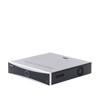 HIKVISION - NVR 12 Megapixel (4K) / 32 Canales IP / Reconocimiento Facial / AcuSense (Evita Falsas Alarmas) / 8 Bahías de Disco Duro /  2 HDMI en 4K / Alarmas I/O