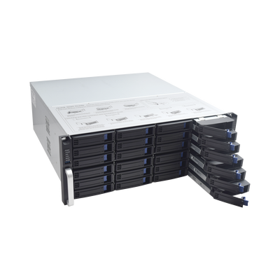 HIKVISION - NVR 12 Megapixel (4K) / 128 canales IP / 24 Bahías de Disco Duro / 4 Puertos de Red / Soporta RAID con Hot Swap / NVR de Alto Desempeño