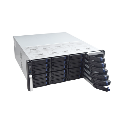 HIKVISION - NVR 12 Megapixel (4K) / 128 canales IP / 24 Bahías de Disco Duro / 4 Puertos de Red / Soporta RAID con Hot Swap / NVR de Alto Desempeño