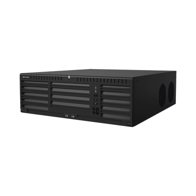 HIKVISION - [Doble Poder de Decodificación] NVR 32 Megapixel (8K) / 128 Canales IP / AcuSense / ANPR / Conteo de Personas / 16 Bahías de Disco Duro / 2 Tarjetas de Red / Soporta RAID con Hot Swap / 2 HDMI en 8K / POS / Alarmas I/O  / Smart Search
