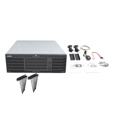 HIKVISION - NVR 12 Megapixel (4K) / 256 canales IP / 16 Bahías de Disco Duro / 4 Puertos de Red / Soporta RAID con Hot Swap / NVR de Alto Desempeño