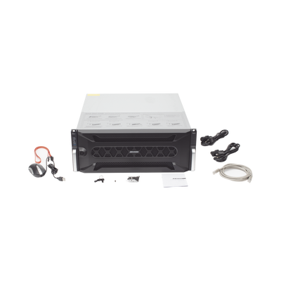 HIKVISION - NVR 12 Megapixel (4K) / 256 canales IP / 24 Bahías de Disco Duro / 4 Puertos de Red / Soporta RAID con Hot Swap / NVR