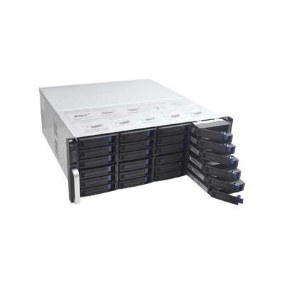 HIKVISION - NVR 12 Megapixel (4K) / 256 canales IP / 24 Bahías de Disco Duro / 4 Puertos de Red / Soporta RAID con Hot Swap / NVR