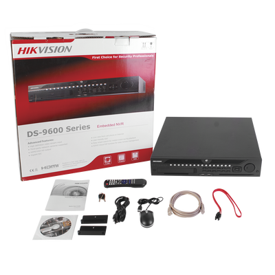 HIKVISION - NVR 12 Megapixel (4K) / 32 Canales IP / Soporta Cámaras con AcuSense / 8 Bahías de Disco Duro / 2 Tarjetas de Red / Soporta RAID con Hot Swap / HDMI en 4K / Soporta POS
