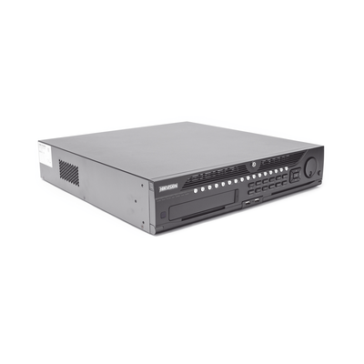 HIKVISION - NVR 12 Megapixel (4K) / 32 Canales IP / Soporta Cámaras con AcuSense / 8 Bahías de Disco Duro / 2 Tarjetas de Red / Soporta RAID con Hot Swap / HDMI en 4K / Soporta POS