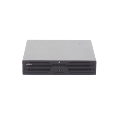 HIKVISION - [Doble Poder de Decodificación] NVR 32 Megapixel (8K) / 32 Canales IP / AcuSense / ANPR / Conteo de Personas / Heat Map / 8 Bahías de Disco Duro / 2 Tarjetas de Red / Soporta RAID con Hot Swap / 2 HDMI en 8K / Soporta POS / Alarmas I/O / ACU