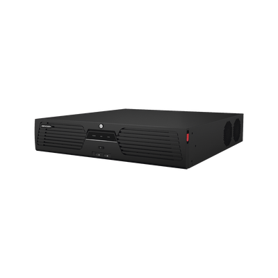 HIKVISION - [Doble Poder de Decodificación] NVR 32 Megapixel (8K) / 32 Canales IP / AcuSense / ANPR / Conteo de Personas / Heat Map / 8 Bahías de Disco Duro / 2 Tarjetas de Red / Soporta RAID con Hot Swap / 2 HDMI en 8K / Soporta POS / Alarmas I/O / ACU