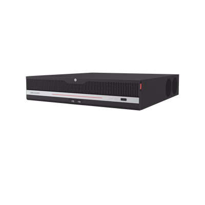 HIKVISION - NVR 32 Megapixel (8K) / 32 Canales IP / AcuSense / ANPR / Conteo de Personas / Heat Map / 8 Bahías de Disco Duro / 2 Tarjetas de Red / Soporta RAID con Hot Swap / 2 HDMI en 8K / Soporta POS / Alarmas I/O / ACU
