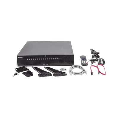 HIKVISION - NVR 12 Megapixel (4K) / 64 canales IP / Soporta Cámaras con AcuSense / 8 Bahías de Disco Duro / 2 Puertos de Red / Soporta RAID con Hot Swap / HDMI en 4K / Soporta POS