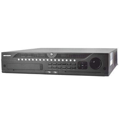 HIKVISION - NVR 12 Megapixel (4K) / 64 canales IP / Soporta Cámaras con AcuSense / 8 Bahías de Disco Duro / 2 Puertos de Red / Soporta RAID con Hot Swap / HDMI en 4K / Soporta POS