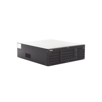 HIKVISION - [Doble Poder de Decodificación] NVR 32 Megapixel (8K) / 64 Canales IP / AcuSense / ANPR / Conteo de Personas / Heat Map / 16 Bahías de Disco Duro /  Soporta RAID con Hot Swap / 2 HDMI en 8K / Soporta POS / Alarmas I/O  / Smart Search