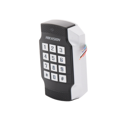 HIKVISION - Lector de Tarjetas MIFARE y Contraseñas / Wiegand W26 - W34 y RS-485 / IP65 / IK10 / Estetico y Facil de Utilizar / Indicador LED
