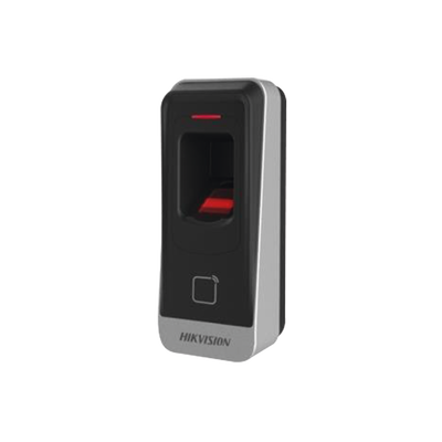 HIKVISION - Lector esclavo MIFARE IP65 / Huella Digital / Lector de Tarjetas de Proximidad MiFare / RS-485 / Interior y Exterior / Requiere Panel de Control de Acceso Serie DS-K26 y DS-K27