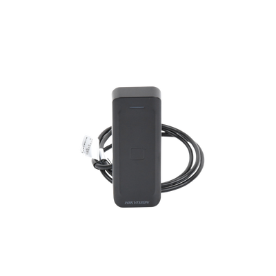 HIKVISION - Lector de Tarjetas PROX EM / Exterior IP65 / Wiegand / Compatible con Cualquier Panel / PERFIL DELGADO y ESTETICO / Indicador LED