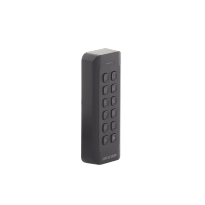 HIKVISION - Lector de Tarjetas PROX EM y Contraseñas / Exterior IP65 / Wiegand / Compatible con Cualquier Panel / PERFIL DELGADO y ESTETICO / Indicador LED