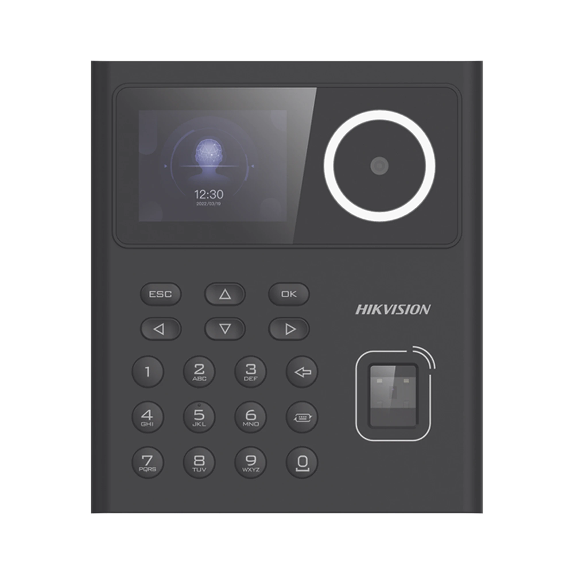 HIKVISION - Terminal Facial Min Moe Administrable por Smartphone o Nube /  Acceso y Asistencia / Lector PROX EM y Huellas/  500 rostros / 1000 Huellas / Detección de Cubrebocas / HikConnect / Reconocimiento a 1.5 mts de distancia / HIK-IA