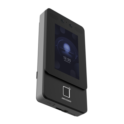 HIKVISION - Terminal Min Moe WiFi de Reconocimiento Facial y Huella con lector MIFARE / Exterior IP65  / Hasta 1.5 mts en lectura de rostro / Soporta P2P Hik-Connect / 1,500 Rostros / 3,000 Huellas / Videoportero.