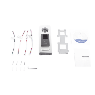 HIKVISION - 2 EN 1 / Lector Biométrico IP65 con Función de Videoportero y lector QR Incluida/ Llamada a APP de Smartphone Hik-Connect P2P (No requiere monitor) /  Soporta Tarjetas - Huellas - Códigos QR / Cámara 2 MP Compatible con DVRs y