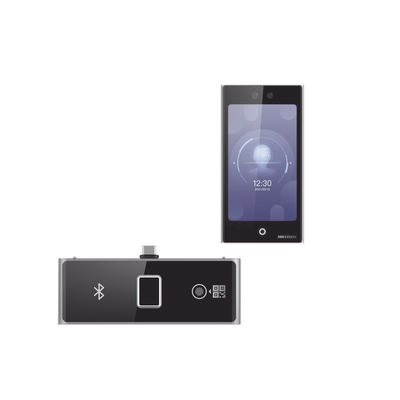 HIKVISION - Terminal Facial Min Moe WiFi con pantalla de 7" y Lector de Huellas, Códigos QR y Bluetooth /  Exterior IP65 / 10,000 rostros y 50,000 tarjetas / Soporta módulo lector de Huella, QR y Bluetooth / HIK-IA