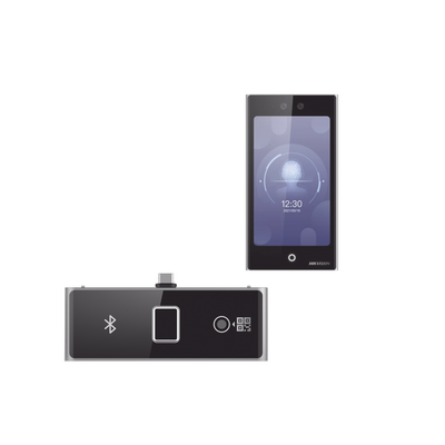 HIKVISION - Terminal Facial Min Moe WiFi con pantalla de 7" y Lector de Huellas, Códigos QR y Bluetooth /  Exterior IP65 / 10,000 rostros y 50,000 tarjetas / Soporta módulo lector de Huella, QR y Bluetooth / HIK-IA