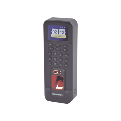 HIKVISION - Biométrico WiFi de Acceso y Asistencia Compatible con APP Hik-Connect (P2P) / Soporta Biometrico Esclavo RS-485 / Lectura de Huella y Tarjetas EM / TCP/IP / 150,000 Eventos / Relevador para Chapa y Reportes de Asistencia