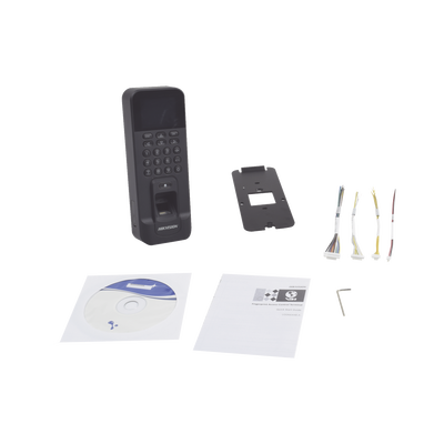 HIKVISION - Biométrico WiFi de Acceso y Asistencia Compatible con APP Hik-Connect (P2P) / Soporta Biometrico Esclavo RS-485 / Lectura de Huella y Tarjetas EM / TCP/IP / 150,000 Eventos / Relevador para Chapa y Reportes de Asistencia