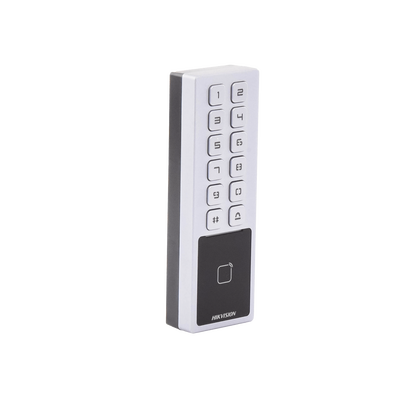 HIKVISION - Teclado Exterior Antivandálico IP65 & IK08 / Administrable en la Nube / Alta y Baja de Passwords Remotamente con Horarios / Acceso por PIN o Tarjeta MIFARE