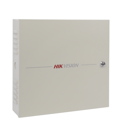 HIKVISION - Controlador de Acceso 1 Puerta / 2 Lectores de Huella o tarjeta / Integración con cámaras / 100,000 Tarjetas / Incluye Gabinete y Fuente de Alimentación 12Vcc/4A / Software GRATUITO