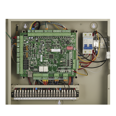 HIKVISION - Controlador de Acceso / 2 Puerta / 4 Lectores de Huella y Tarjetas / Integración con Video / 100,000 Tarjetas / Incluye Gabinete y Fuente de Alimentación 12Vcc/8A / Soporta batería de respaldo