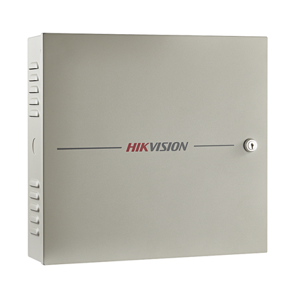 HIKVISION - Controlador de Acceso / 2 Puerta / 4 Lectores de Huella y Tarjetas / Integración con Video / 100,000 Tarjetas / Incluye Gabinete y Fuente de Alimentación 12Vcc/8A / Soporta batería de respaldo