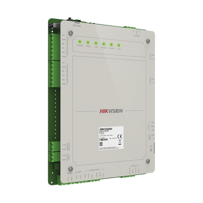 HIKVISION - Controlador de Acceso 1 Puerta Administrable en la Nube con Hik-Connect Teams / Interfaz Web / 2 Lectores de Huella o Tarjeta / 100,000 Tarjetas / 10,000 Huellas / Incluye Gabinete y Fuente de Alimentación 12v 4A / Soporta Batería de Respald