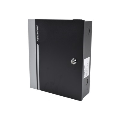HIKVISION - Controlador de Acceso para 1 Puerta y  2 Lectores  / Fácil Administración con Software Gratuito / Incluye Gabinete y Fuente de Alimentación 12Vcc/8A / 10,000 Tarjetas / 50,000 Eventos