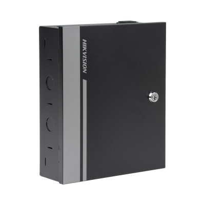 HIKVISION - Controlador de Acceso para 2 Puertas y 4 Lectores / Fácil Administración con Software Gratuito / Incluye Gabinete y Fuente de Alimentación 12Vcc/8A / 10,000 Tarjetas / 50,000 Eventos