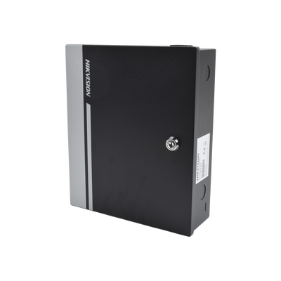 HIKVISION - Controlador de Acceso para 2 Puertas y 4 Lectores / Fácil Administración con Software Gratuito / Incluye Gabinete y Fuente de Alimentación 12Vcc/8A / 10,000 Tarjetas / 50,000 Eventos