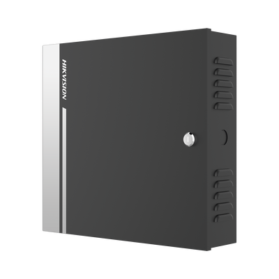 HIKVISION - Controlador de Acceso para 2 Puertas y 4 Lectores Wiegand o RS485 / Incluye Gabinete y Fuente de Alimentación 12Vcc/8A / Soporta Batería de Respaldo /  Wiegand y RS-485 / 10,000 Tarjetas