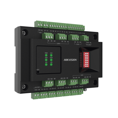 HIKVISION - Expansor de 2 Puertas para Paneles de Control de Acceso DS-K27 Series / Comunicación RS-485 / 4 Entradas y 2 Salidas Auxiliares