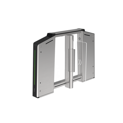 HIKVISION - Torniquete Inteligente IZQUIERDO con Reconocimiento Facial Incluido /  12,000,000 MCBF / 20 Pares de IR para Detección de Peatón /  Controlador Incluido / Acero Inoxidable SUS304 / Carril de 65 cms