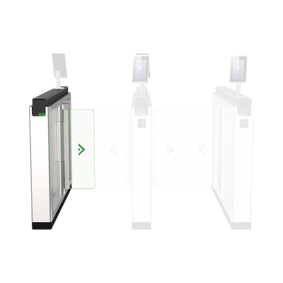 HIKVISION - Torniquete de Apertura para Lado Izquierdo / Metal / Con 12 Pares de Detectores IR / Soporta Terminal de Reconocimiento Facial