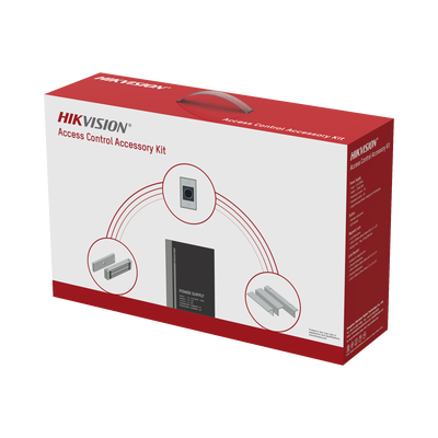 HIKVISION - Kit HIKVISION para para Control de Acceso / Fuente 12 Vcd 2 A + Botón de Salida + Chapa Magnética 600 Lbs / Para Instalación de Control de Acceso Autónomo (Facial Min Moe, Teclados, Lectores de Huella, Etc...)