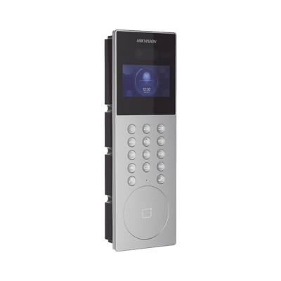HIKVISION - Videoportero IP Multiapartamento con Reconocimiento Facial / Llamada a App HikConnect (requiere monitor) / Protección IP65 / Apertura por Rostro, Tarjeta o App
