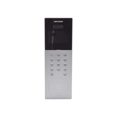 HIKVISION - Videoportero IP Multiapartamento con Reconocimiento Facial / Llamada a App HikConnect (requiere monitor) / Protección IP65 / Apertura por Rostro, Tarjeta o App