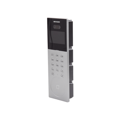 HIKVISION - Videoportero IP Multiapartamento con Reconocimiento Facial / Llamada a App HikConnect (requiere monitor) / Protección IP65 / Apertura por Rostro, Tarjeta o App