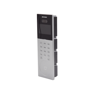 HIKVISION - Videoportero IP Multiapartamento con Reconocimiento Facial / Llamada a App HikConnect (requiere monitor) / Protección IP65 / Apertura por Rostro, Tarjeta o App