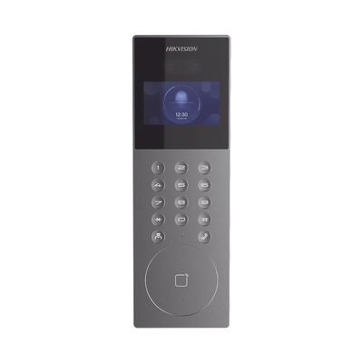 HIKVISION - Videoportero IP Multiapartamento con Reconocimiento Facial / Llamada a App HikConnect (requiere monitor) / Protección IP65 / Apertura por Rostro, Tarjeta o App