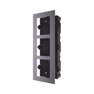 HIKVISION - Base de 3 Espacios para EMPOTRAR Módulos de Videoporteros Hikvision